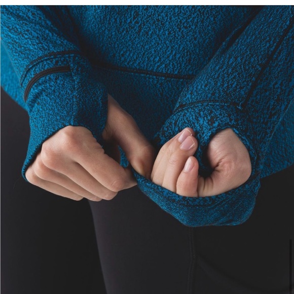 Lululemon Rush Hour 1/2 Zip Jacquard Blue/Black Sz.6 - Picture 5 of 12